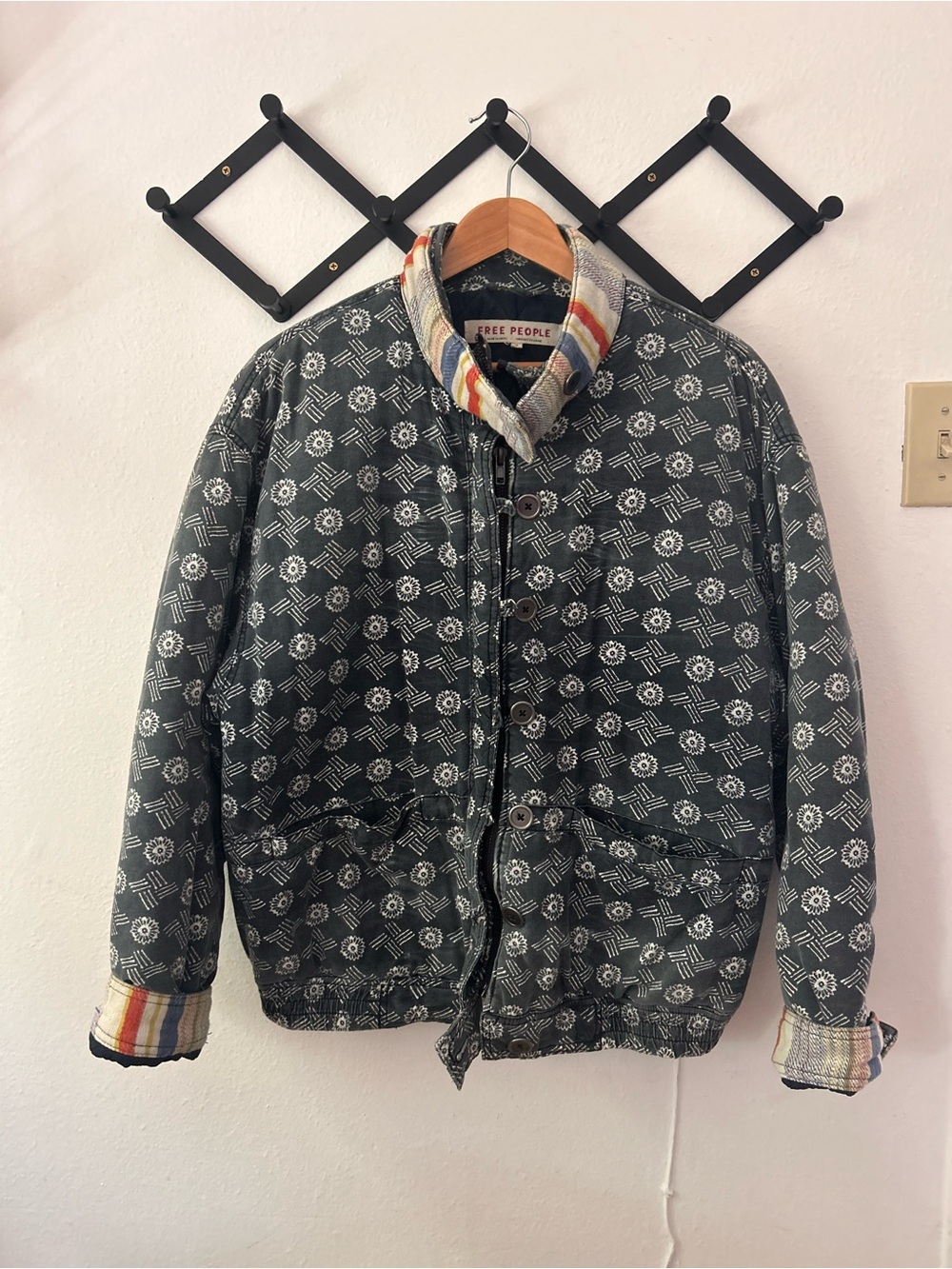 Free People | Mackenzie Quilted Bomber Jacket with Striped Trim